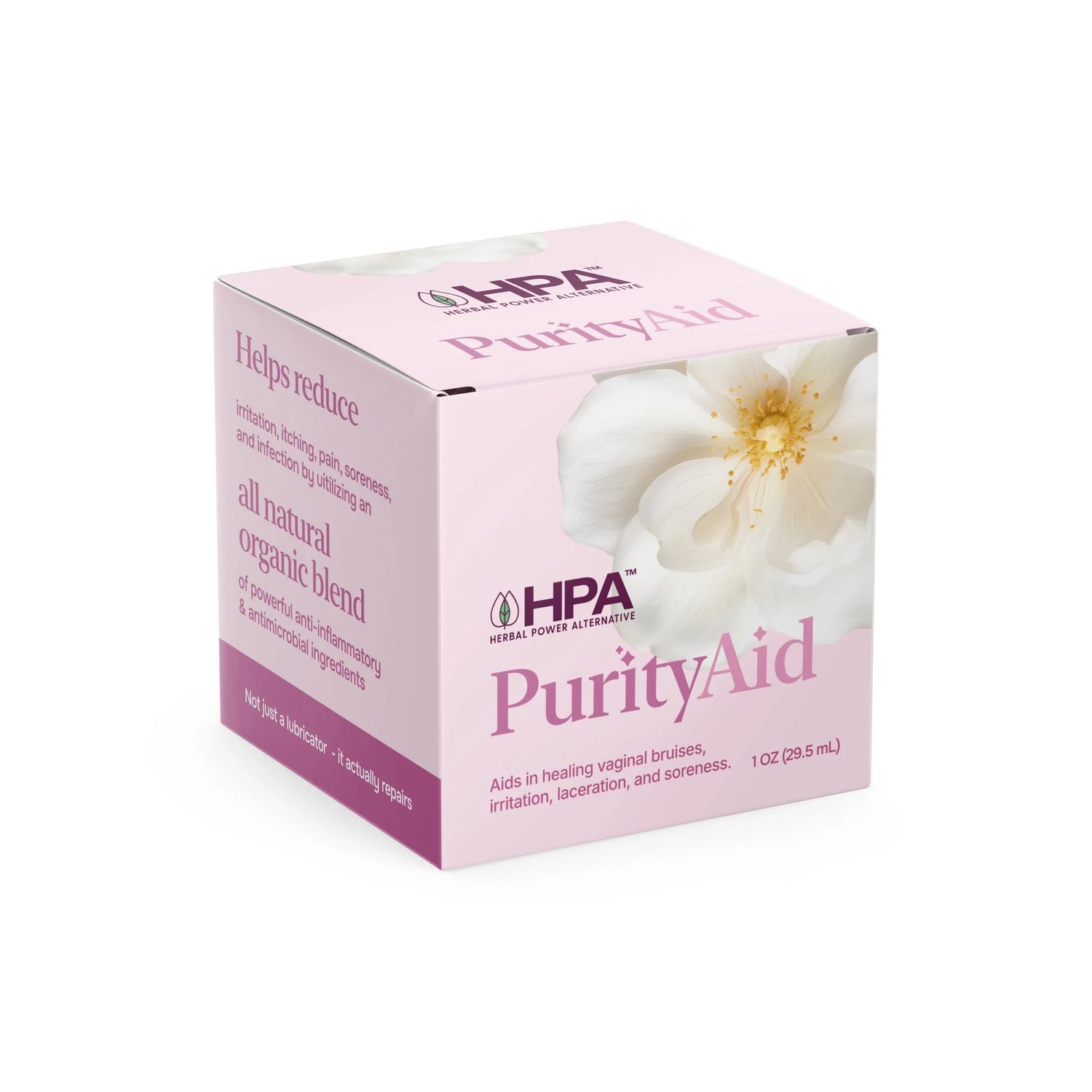 HPA Herbal Power Alternative, PURITY-AID, Aids in Healing Vaginal Bruises, Irritation, Laceration, &amp; Soreness, Cream - 1 oz. (29.5 mL)