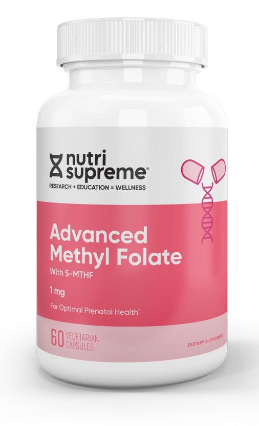 Nutri Supreme, Kosher ADVANCED METHYL FOLATE (MTHF) 1mg, For Optimal Prenatal Health &amp; Brain Support, Size: 60 Vegetarian Capsules #45