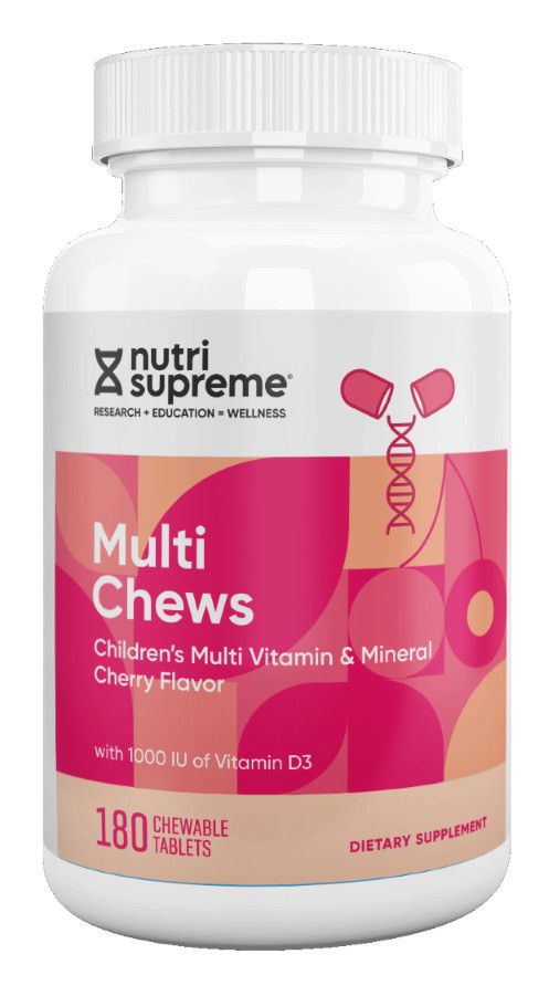 Nutri Supreme, Kosher MULTI CHEWS, Regular Children's Multi Vitamin, Cherry Flavor, Size: 180 Chewable Tablets #72