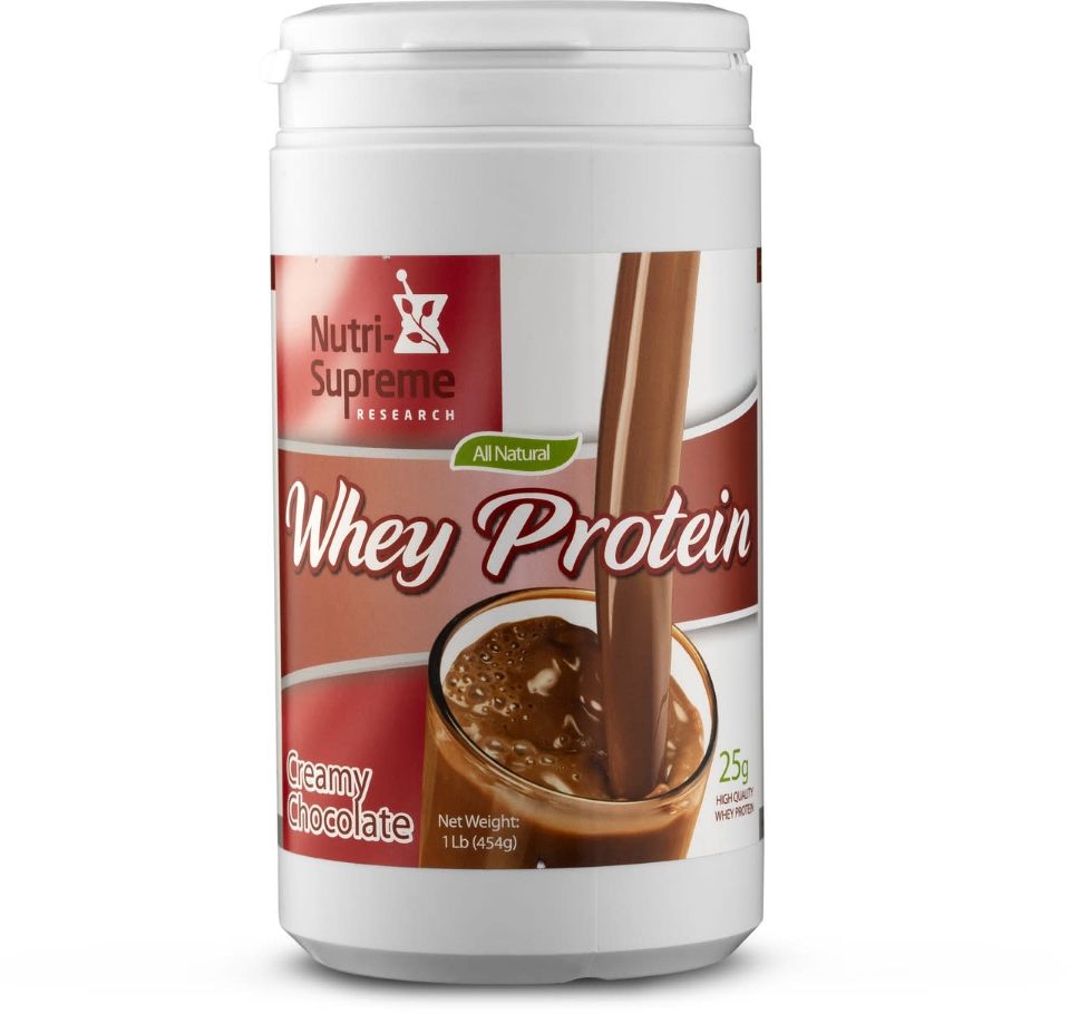 Nutri Supreme, Kosher WHEY PROTEIN Powder, Dairy Cholov Yisroel, Creamy Chocolate Flavor, Size: 1 Lb. (454g)