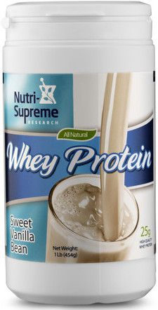 Nutri Supreme, Kosher WHEY PROTEIN Powder, Dairy Cholov Yisroel, Sweet Vanilla Bean Flavor, Size: 1 Lb. (454g)