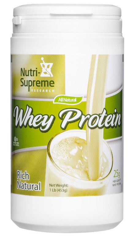 Nutri Supreme, Kosher WHEY PROTEIN Powder, Dairy Cholov Yisroel, Unflavored, Rich Natural Flavor, Size: 1 Lb. (454g)