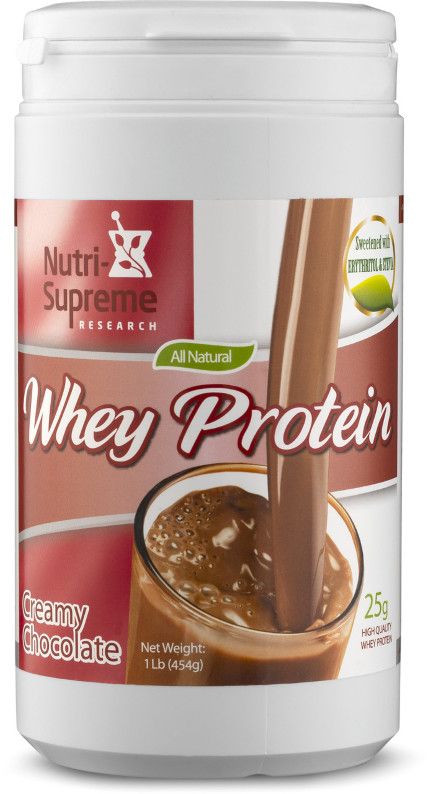 Nutri Supreme, Kosher WHEY PROTEIN Powder, w/ Erythritol &amp; Stevia, Dairy Cholov Yisroel, Creamy Chocolate Flavor, Size: 1 Lb. (454g)