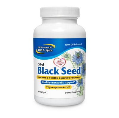 North American Herb &amp; Spice, BLACK SEED Oil, Supports a Healthy Digestive Response - 90 Softgels