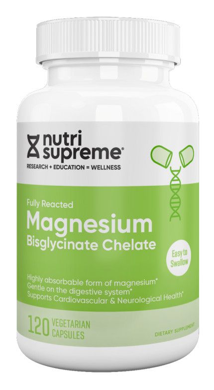 Nutri Supreme, Kosher MAGNESIUM BISGLYCINATE CHELATE 400mg, Fully Reacted - 120 Capsules #26