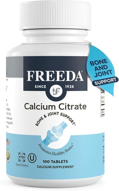 Freeda, Kosher CALCIUM CITRATE 250mg, Bone &amp; Joint Support, Size: 100 Tablets