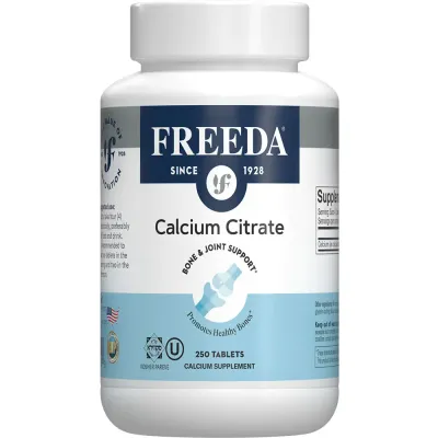 Freeda, Kosher CALCIUM CITRATE 250mg, Bone &amp; Joint Support