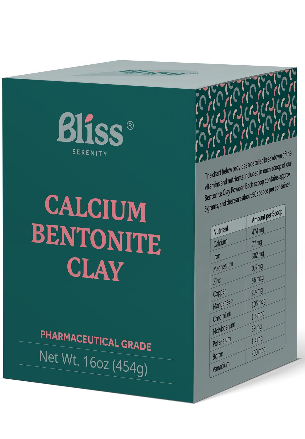 Bliss Serenity, Kosher Calcium Bentonite Clay, Healing Powder, Size: 1 LB (16 oz)