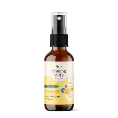 Smiling Herbs, Smiling Kids, Pure Harvest, Kosher Vitamin D3 Spray, Citrus Flavor - 1 fl. oz (30 mL) Smiling Herbs, Smiling Kids, Pure Harvest, Kosher Vitamin D3 Spray, Citrus Flavor - 1 fl. oz (30 mL)