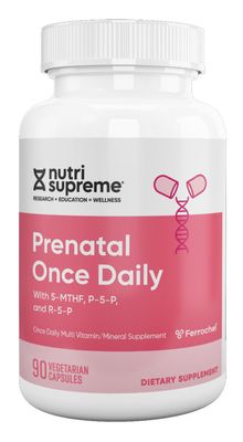Nutri Supreme, Kosher PRENATAL ONCE DAILY, With Folate + Vitamin B6 &amp; Riboflavin, Once Daily Multi Vitamin / Mineral - 90 Vegetarian Capsules #46