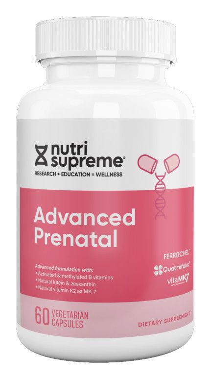 Nutri Supreme, Kosher ADVANCED PRENATAL, With Natural Lutein &amp; Zeaxanthin - 60 Vegetarian Capsules #52