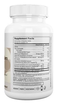 Nutri-Supreme, Kosher ADVANCED MAGNESIUM CALCIUM CHEWS, 1:1 Ratio, Plant Based Naturally Sourced Calcium &amp; Magnesium - 120 Chewable Tablets #84
