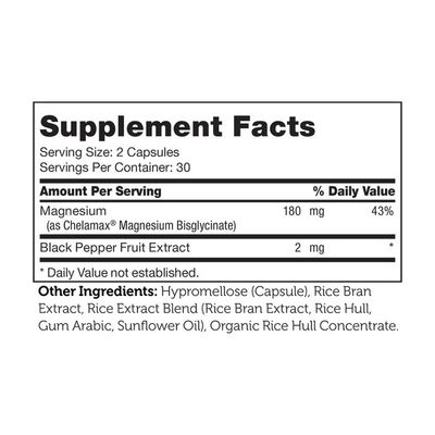Zahlers, Kosher Magnesium Glycinate (180mg Bisglycinate) Calming &amp; Relaxation Support - 60 Vegetarian Capsules