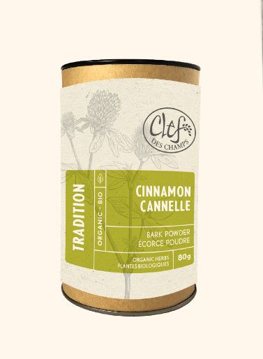 Clef Des Champs, Tradition CINNAMON Organic Bark Powder, For Sore Throats, Coughs, Arthritis, &amp; Aches, Tube, Size: 80g