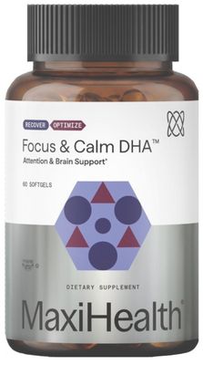 Maxi Health, Kosher FOCUS & CALM DHA, Attention & Brain Support (Pure & Natural Omega-3 Fish Oil) - 60 Mini Softgels - Easy to Swallow Maxi Health, Kosher FOCUS & CALM DHA, Attention & Brain Support (Pure & Natural Omega-3 Fish Oil) - 60 Mini Softgels - Easy to Swallow
