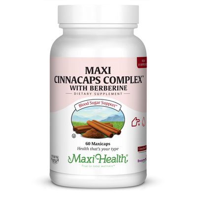 Maxi Health, Kosher MAXI CINNACAPS COMPLEX, CINNAMON WITH BERBERINE, Blood Sugar Support