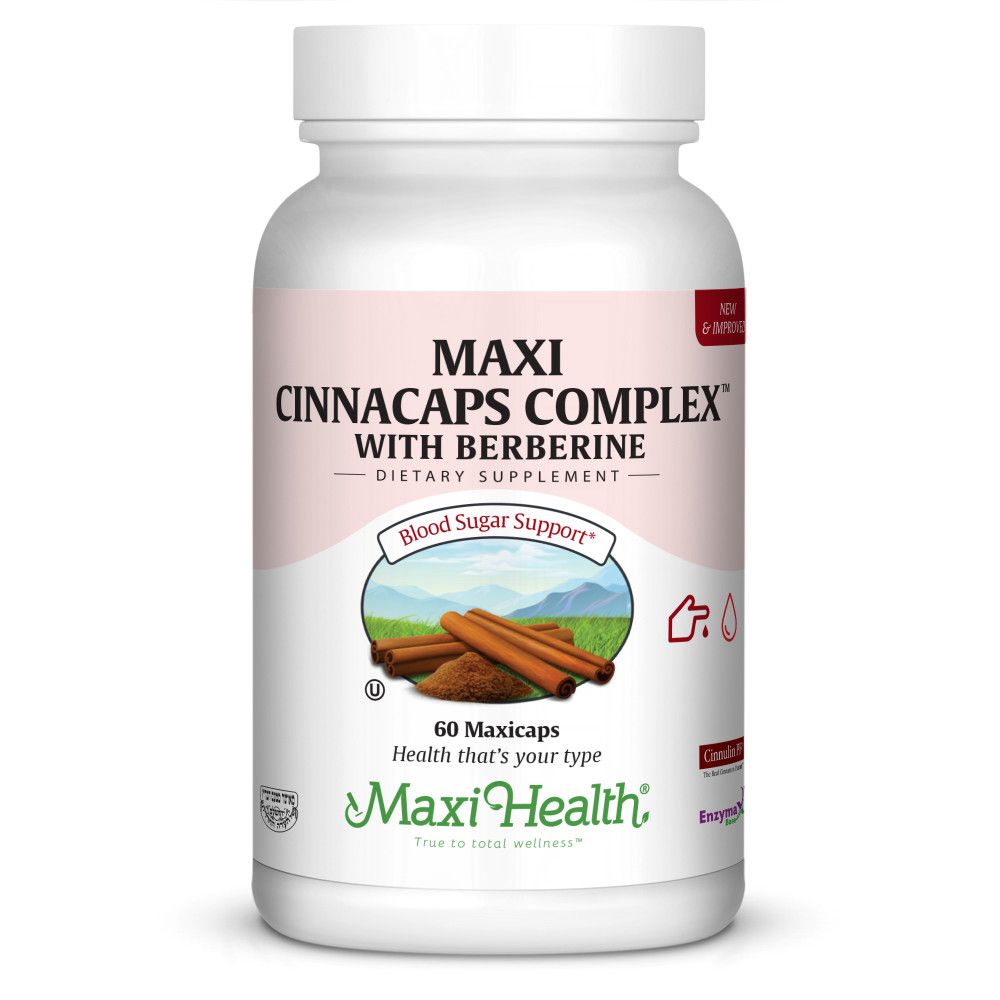 Maxi Health, Kosher MAXI CINNACAPS COMPLEX, CINNAMON WITH BERBERINE, Blood Sugar Support, Size: 60 Vegetarian Capsules