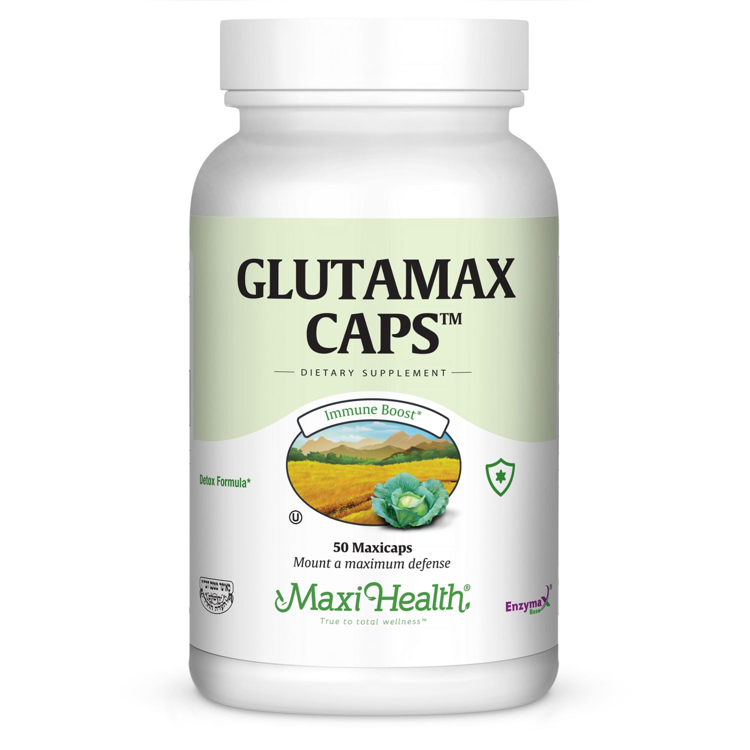 Maxi Health, Kosher GLUTAMAX CAPS (L-Glutathione &amp; More), Immune Boost, Size: 50 Vegetarian Capsules