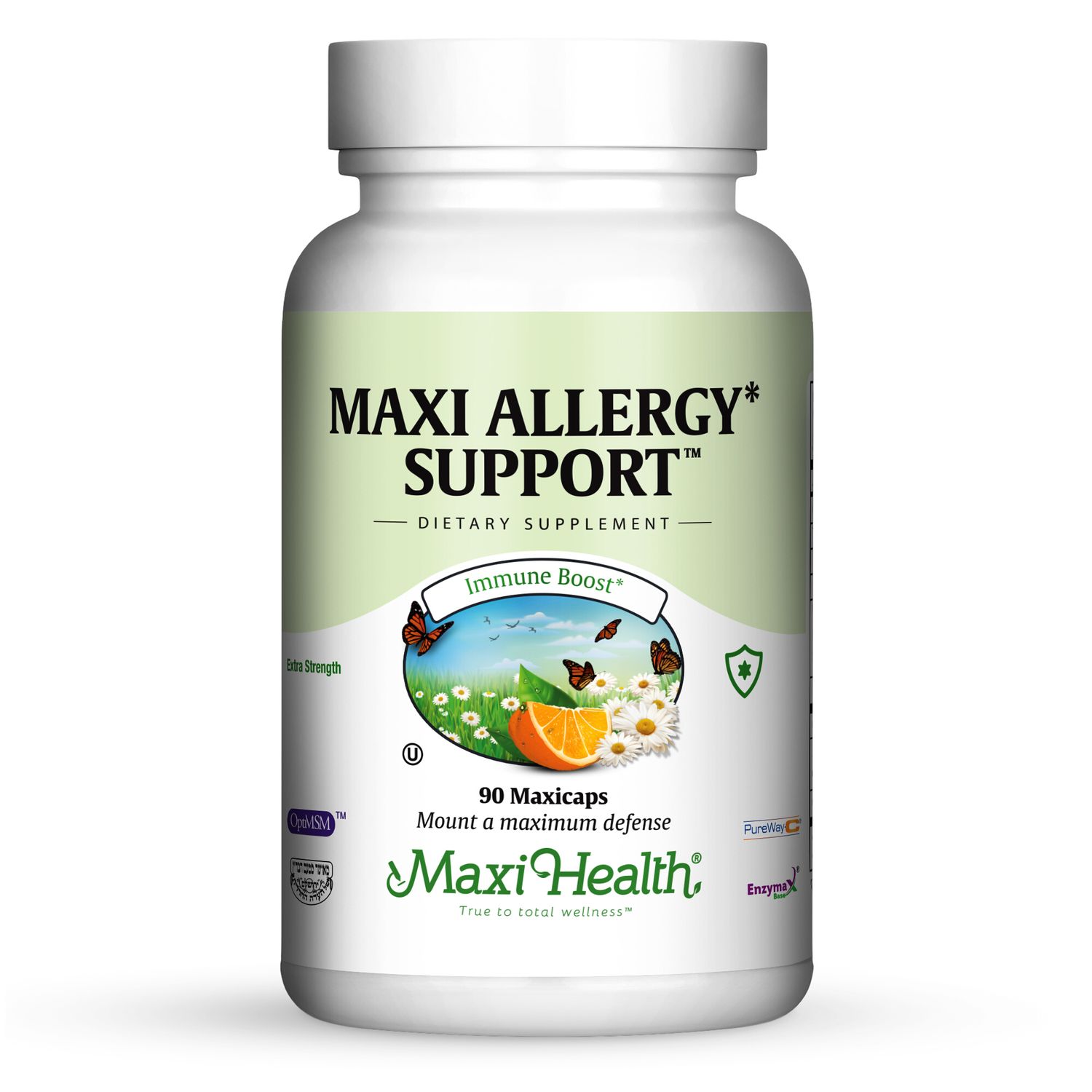 Maxi Health, Kosher MAXI ALLERGY SUPPORT, Extra Strength, Size: 90 Vegetarian Capsules