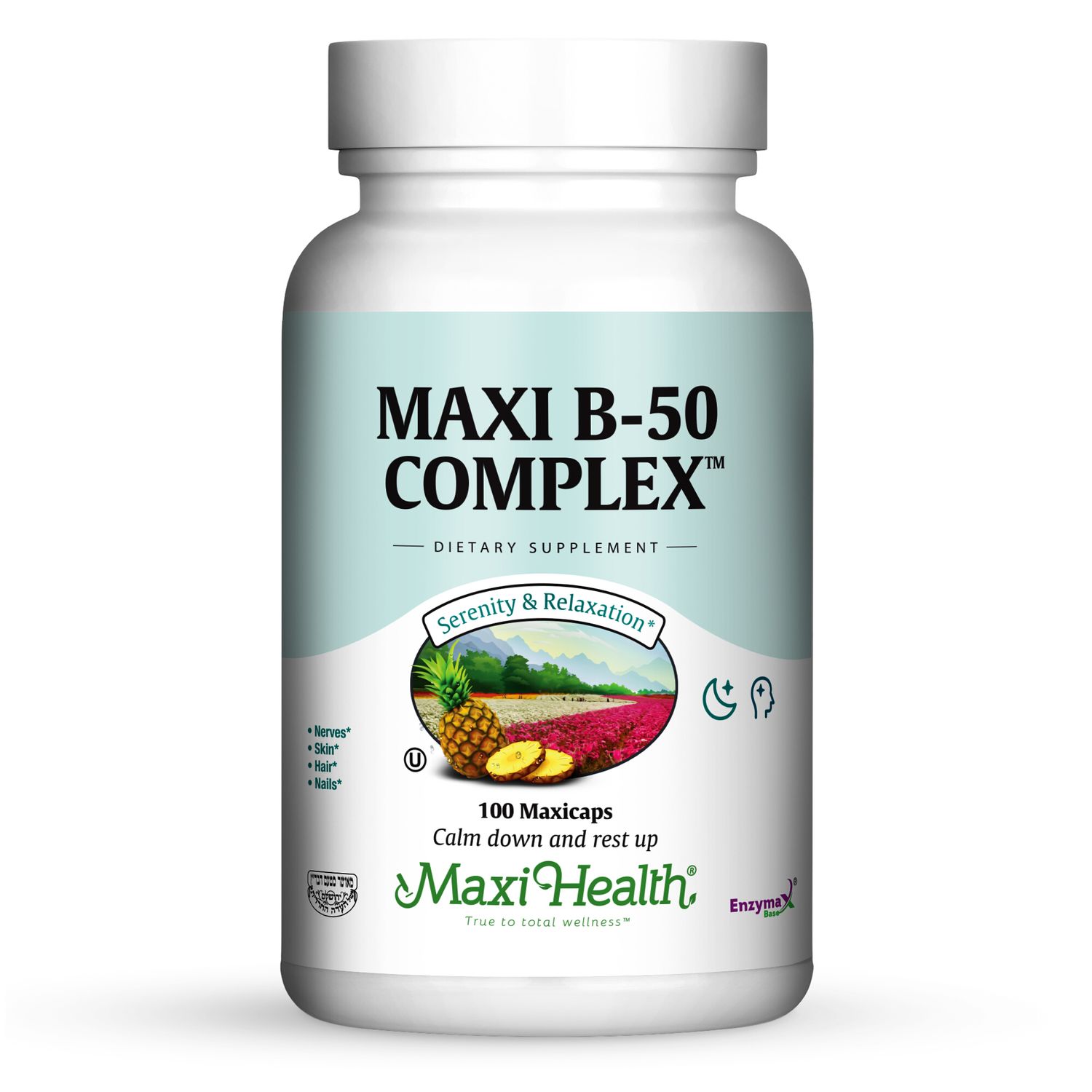 Maxi Health, Kosher MAXI B50 COMPLEX, Size: 100 Vegetarian Capsules