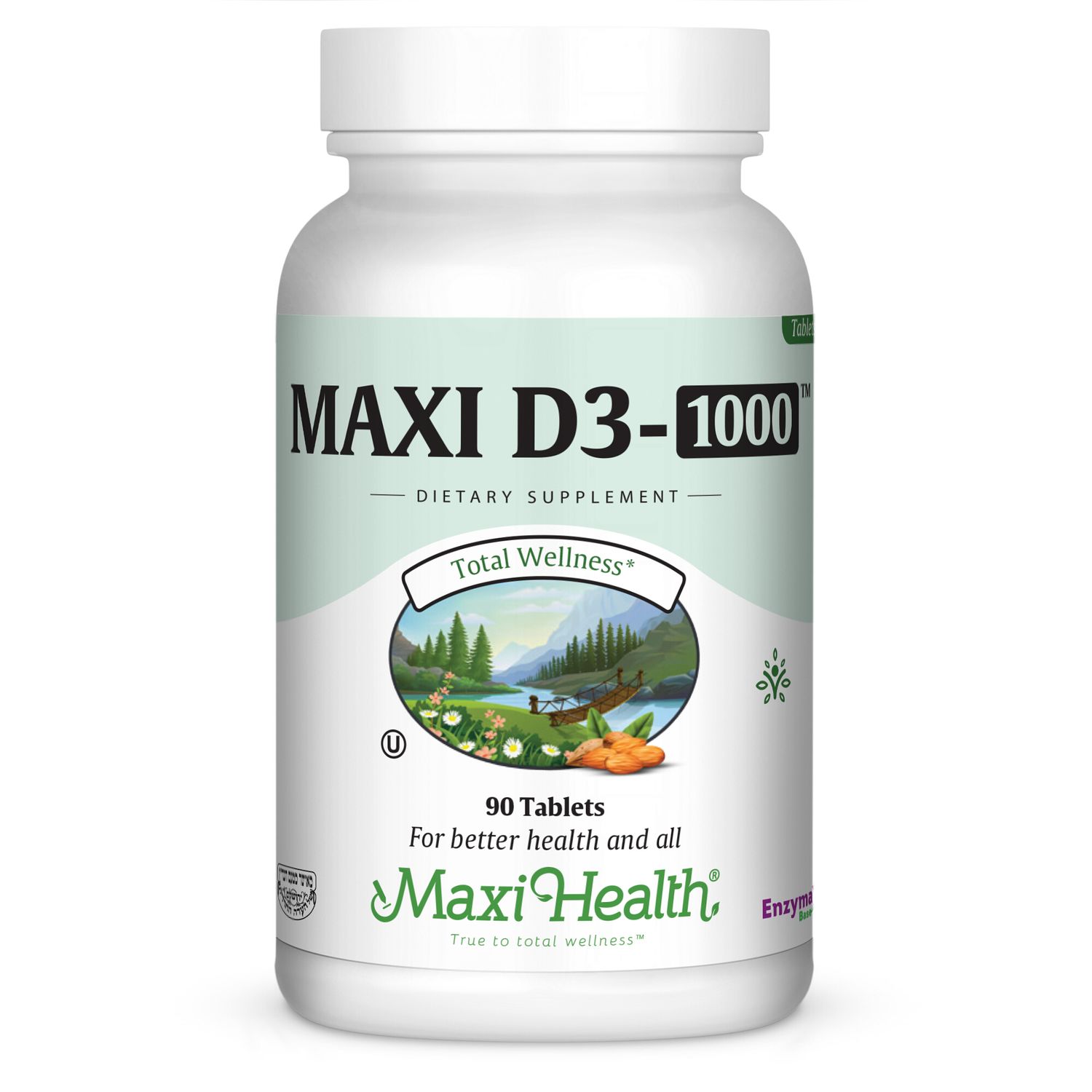 Maxi Health, Kosher MAXI D3-1000 (Vitamin D3 1000 IU), Size: 90 Tablets