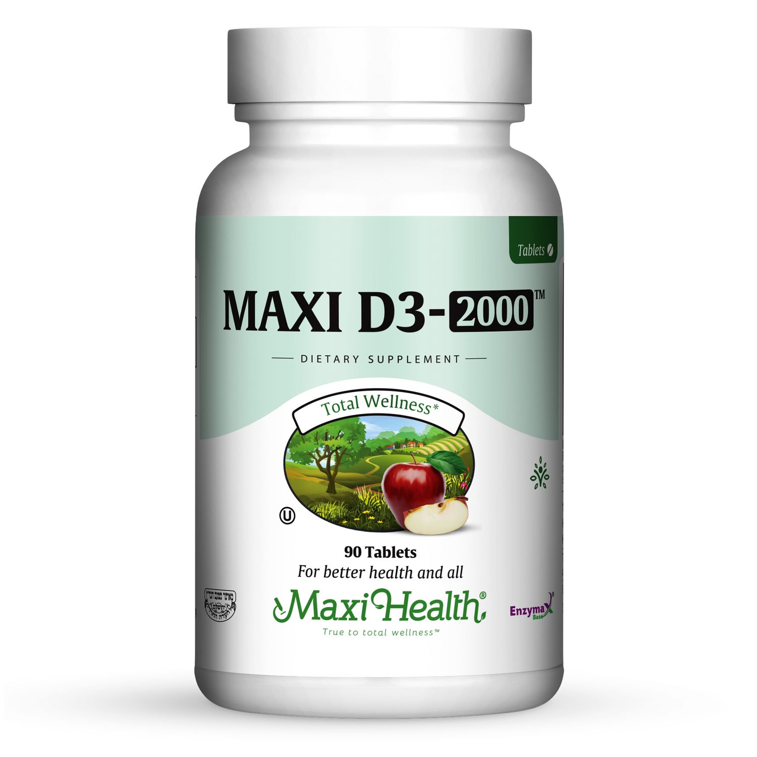 Maxi Health, Kosher MAXI D3-2000 (Vitamin D3 2000 IU), Size: 90 Tablets