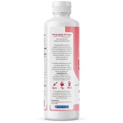 Bliss Serenity, Shake Well, TASTY OMEGA 2600mg, Omega-3 From Flaxseed Oil, Strawberry Flavor Liquid - 15.2 fl oz. (450 mL)
