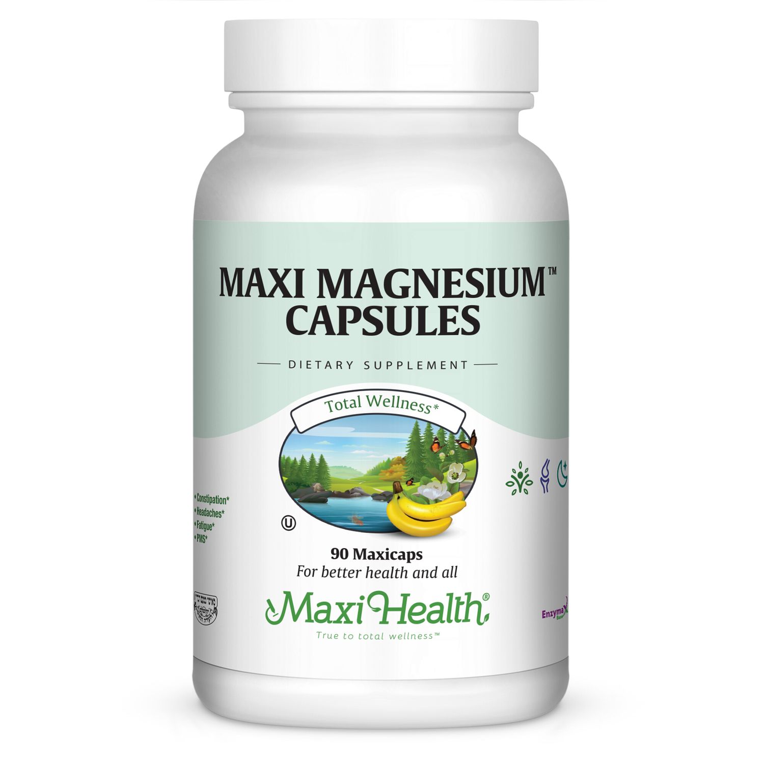 Maxi Health, Kosher MAXI MAGNESIUM CAPSULES 300mg, Size: 90 Vegetarian Capsules