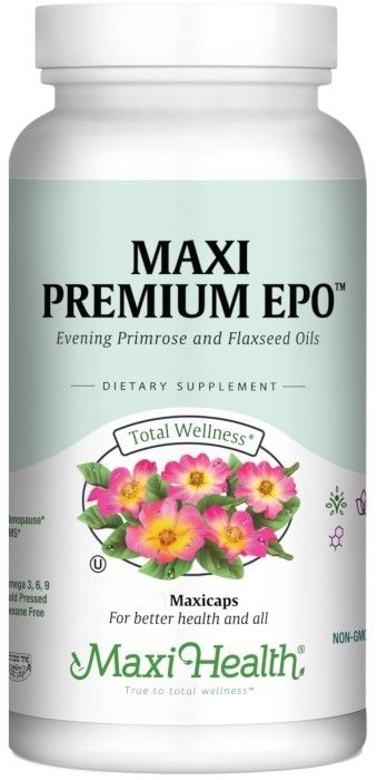 Maxi Health, Kosher MAXI PREMIUM EPO (Evening Primrose &amp; Flaxseed Oils), Size: 90 Vegetarian Capsules