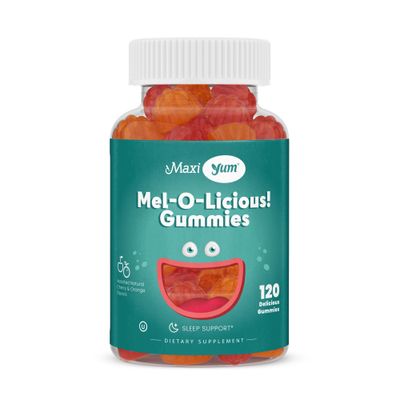 Maxi Health, Kosher MaxiYum, MEL-O-LICIOUS GUMMIES 1mg, Cherry &amp; Orange Flavor