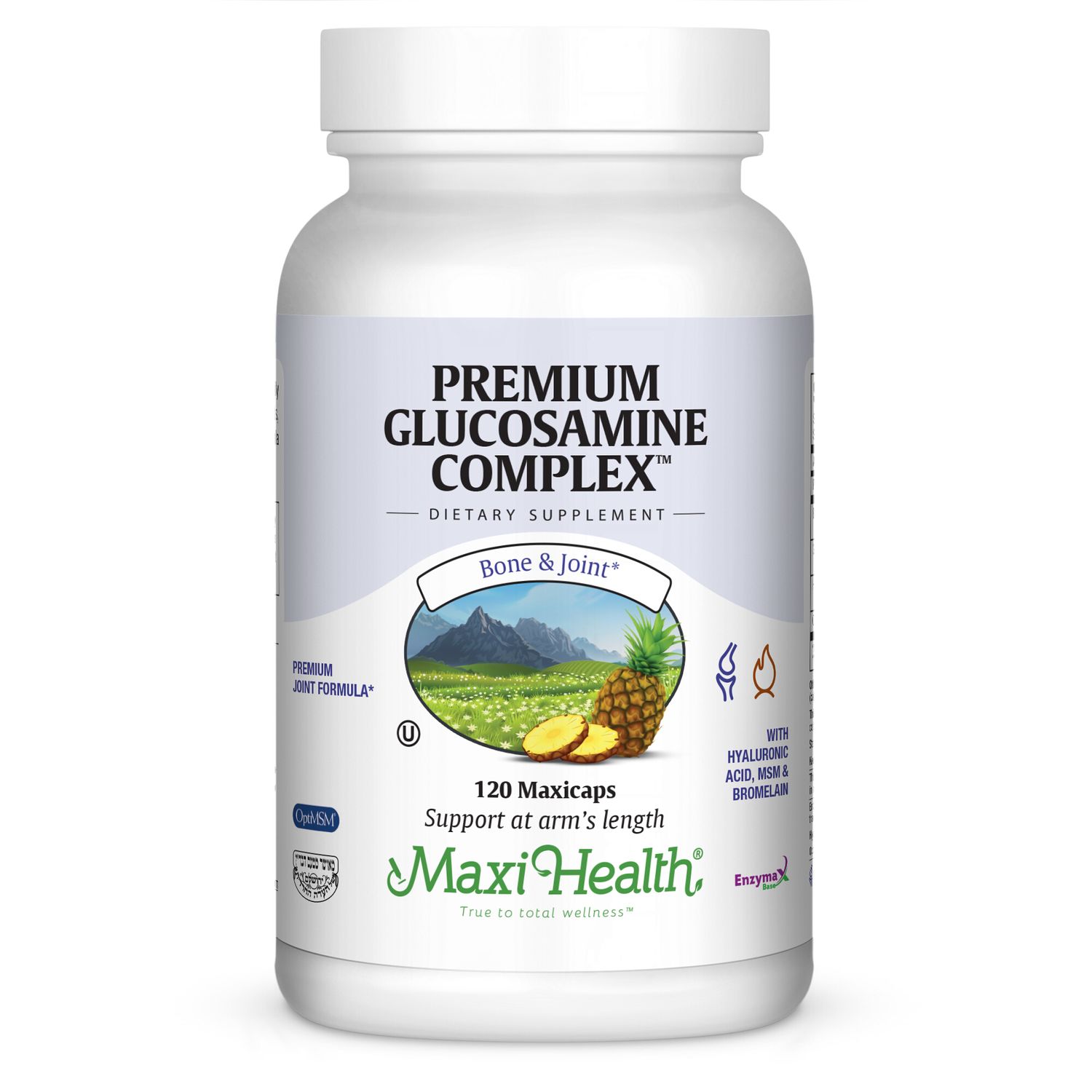 Maxi Health, Kosher PREMIUM GLUCOSAMINE COMPLEX, Size: 120 Vegetarian Capsules
