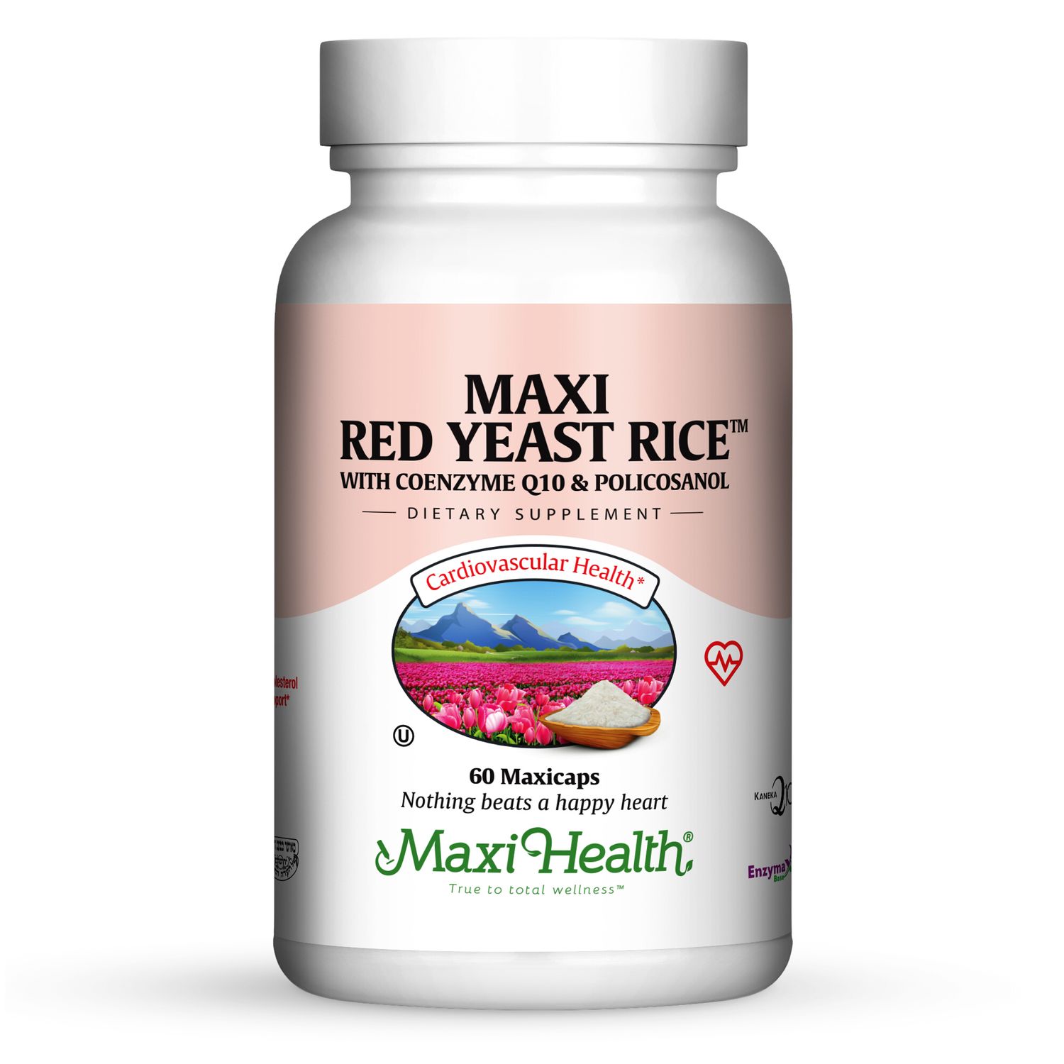 Maxi Health, Kosher MAXI RED YEAST RICE, Cholesterol Support, Size: 60 Vegetarian Capsules