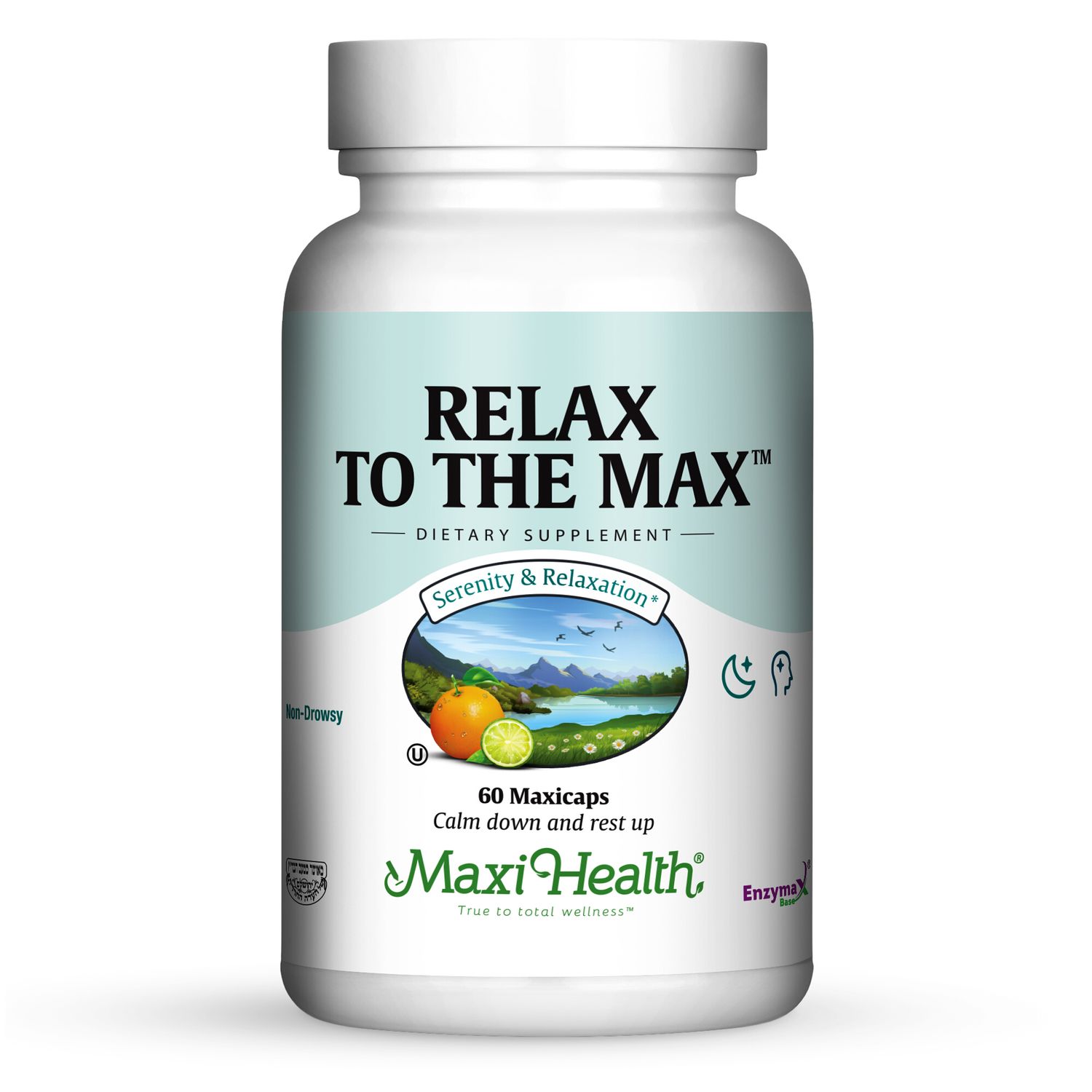 Maxi Health, Kosher RELAX TO THE MAX, Supports Calm Sleep Onset &amp; Quality, Size: 60 Vegetarian Capsules