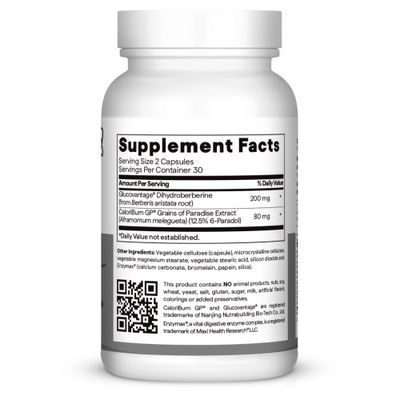 Maxi Health, Kosher BERBERINE CALORIBURN, Weight Management, Appetite &amp; Metabolic Support - 60 Vegetarian Capsules