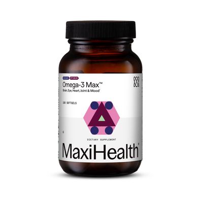 Maxi Health, Kosher OMEGA-3 MAX Fish Oil, Brain + Eye + Heart + Joint &amp; Mood Support, Lemon Scent