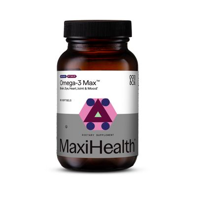 Maxi Health, Kosher OMEGA-3 MAX Fish Oil, Brain + Eye + Heart + Joint &amp; Mood Support, Lemon Scent