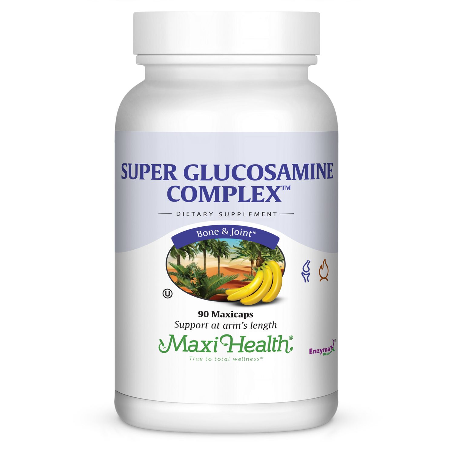 Maxi Health, Kosher SUPER GLUCOSAMINE COMPLEX, Size: 90 Vegetarian Capsules