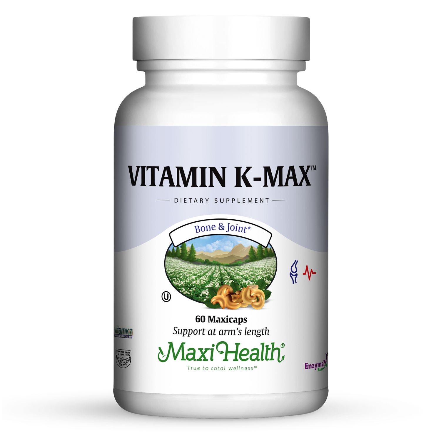 Maxi Health, Kosher Vitamin K-MAX (Vitamin K2), Size: 60 Vegetarian Capsules