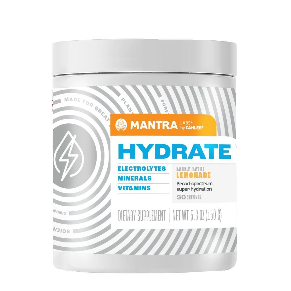 Mantra by Zahlers, Kosher HYDRATE, Great-Tasting Sugar-Free Electrolytes, Lemonade Flavor, Powder, Size: 5.3 Oz (150g)
