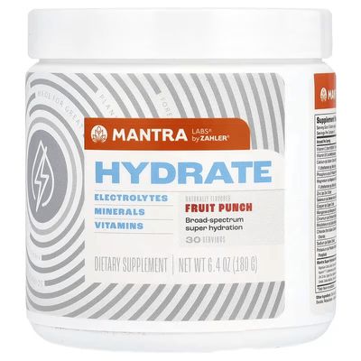 Mantra by Zahlers, Kosher HYDRATE, Great-Tasting Sugar-Free Hydration, Fruit Punch Flavor