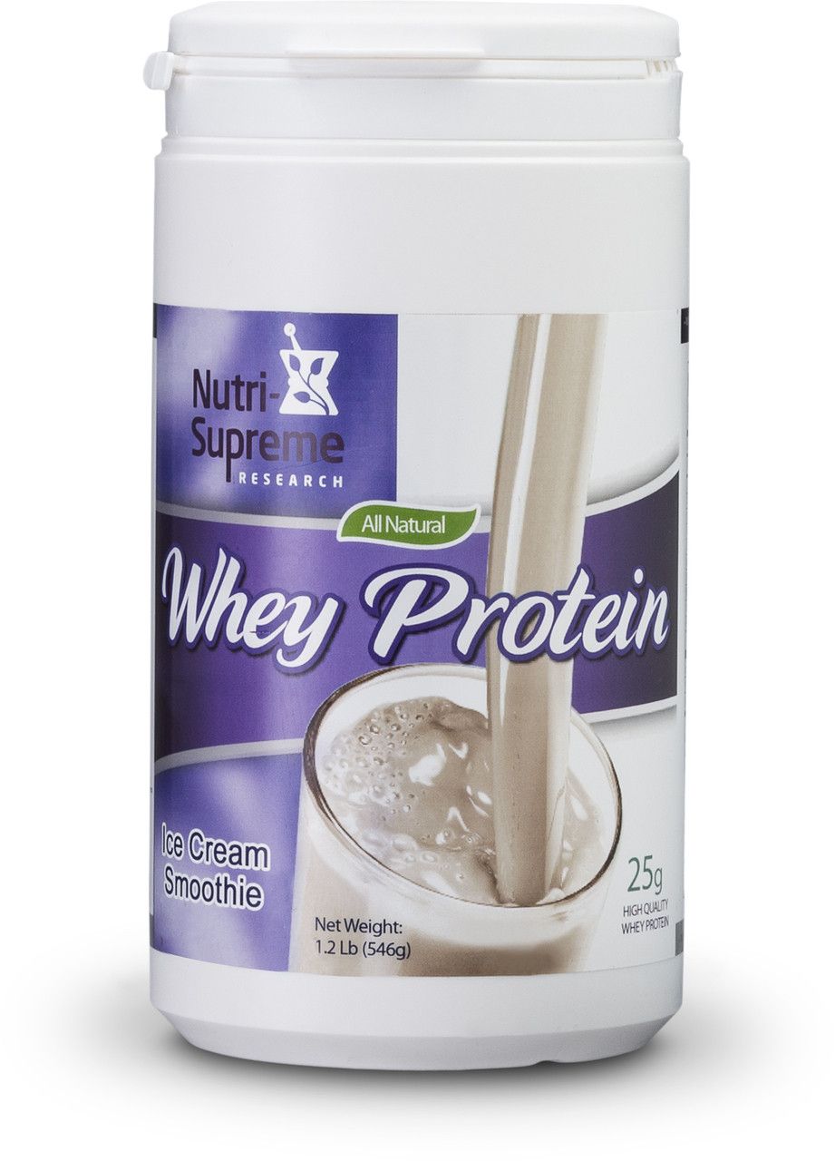 Nutri Supreme, Kosher Whey Protein Powder, Dairy Cholov Yisroel, Ice Cream Smoothie Flavor, Size: 1 Lb. (454g)