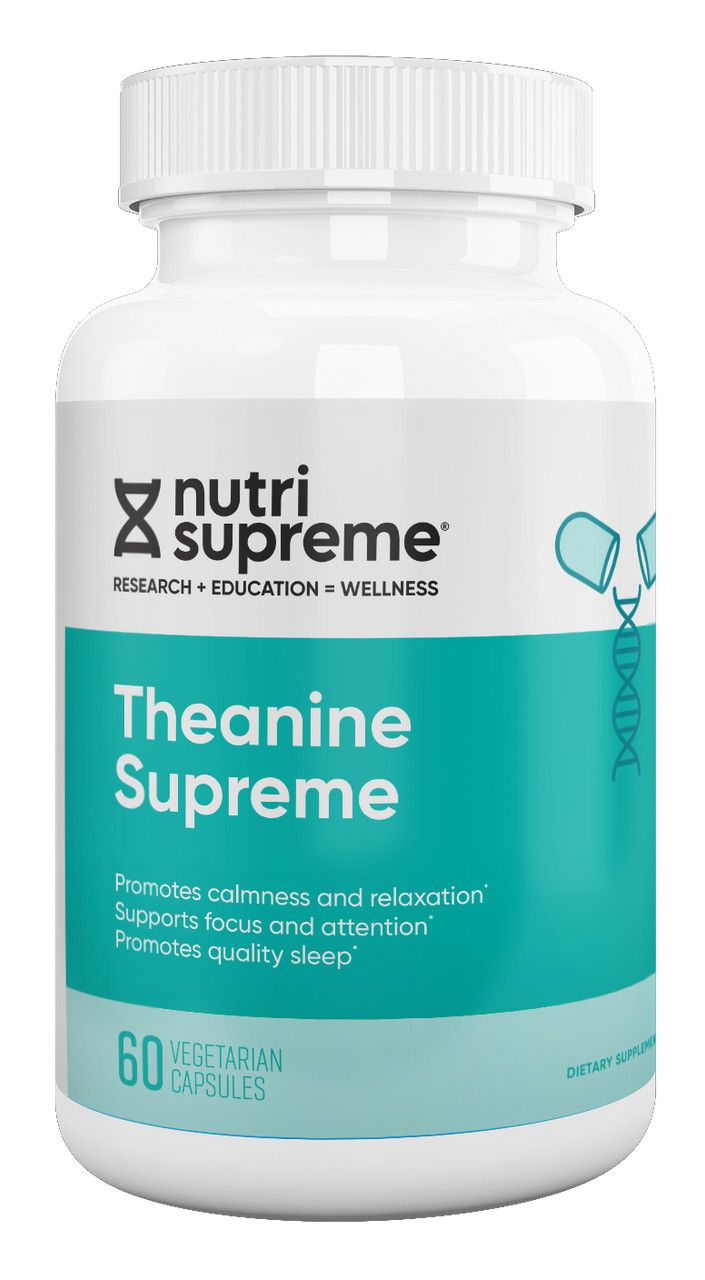 Nutri Supreme, Kosher THEANINE SUPREME, Promotes Calmness &amp; Relaxation, Size: 60 Vegetarian Capsules #116