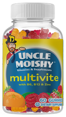 Uncle Moishy, Kosher MULTIVITE Multivitamin Gummies, with B6, B12 &amp; Zinc