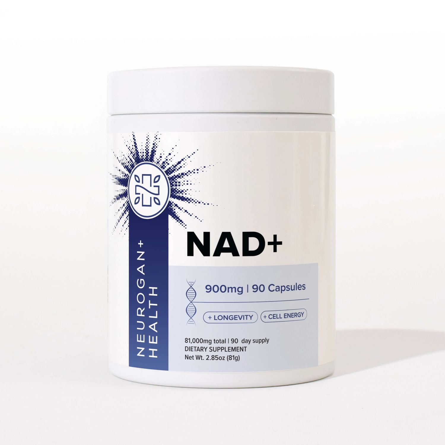Neurogan +Health, NAD+ 900mg (Nicotinamide Adenine Dinucleotide) - 90 Vegetarian Capsules