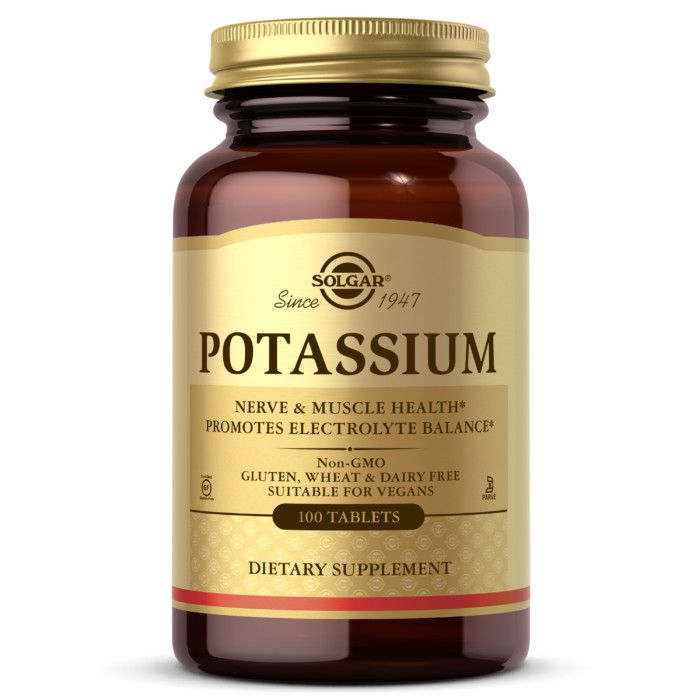 Solgar, Kosher POTASSIUM 99mg, For Nerve &amp; Muscle Health, Size: 100 Tablets