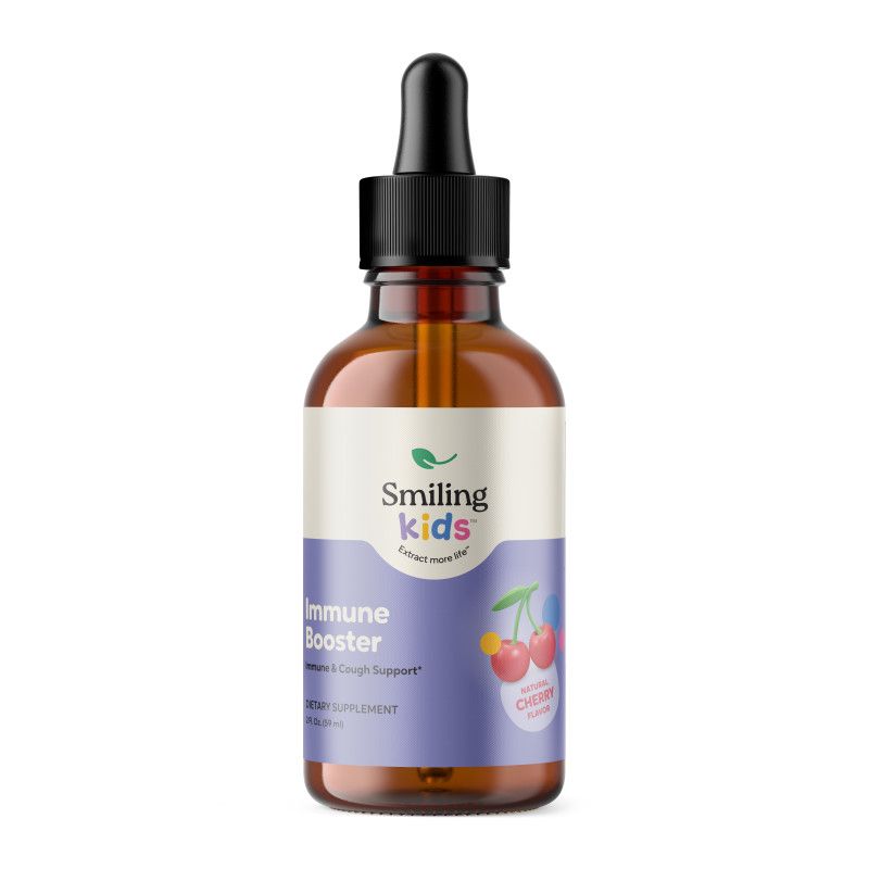 Smiling Herbs, Smiling Kids, Kosher IMMUNE BOOSTER, Immune &amp; Cough Support, Cherry Flavor, Liquid - Certified Chometz Free, Size: 2 fl. oz (59 mL)