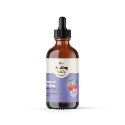 Smiling Herbs, Smiling Kids, Kosher IMMUNE BOOSTER, Immune &amp; Cough Support, Cherry Flavor, Liquid - Certified Chometz Free