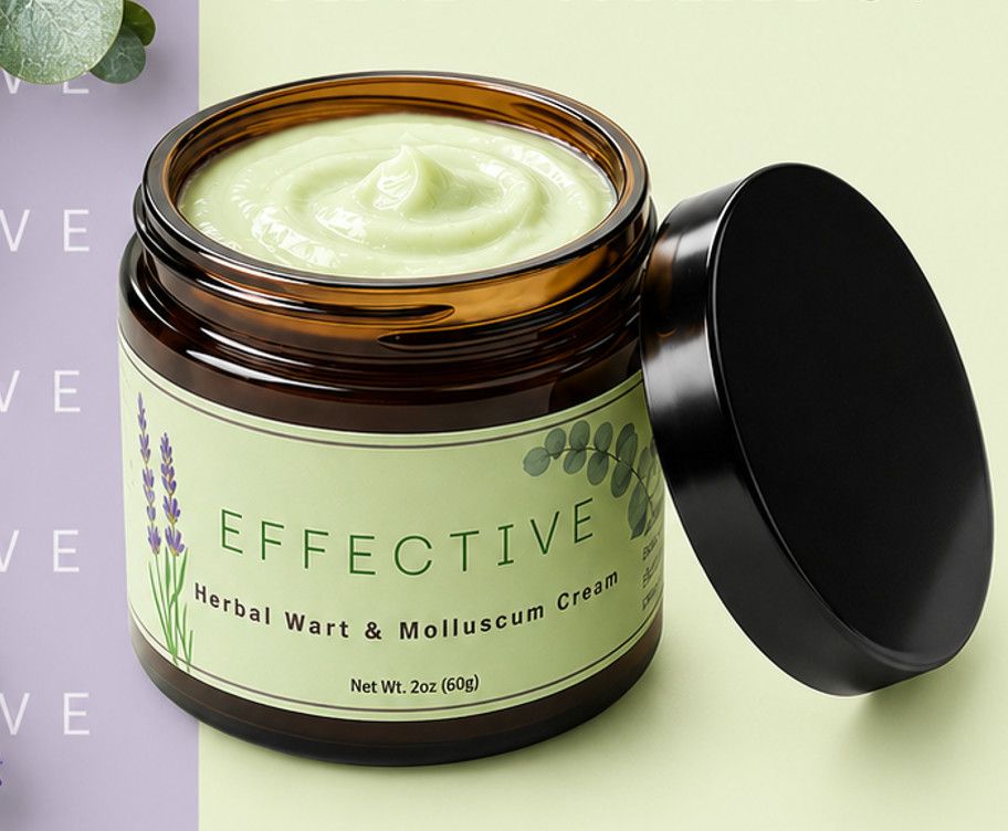 Herbari, Kosher EFFECTIVE Herbal Wart &amp; Molluscum Cream - 2 oz. (60g)