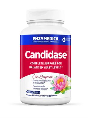 Enzymedica, Kosher CANDIDASE, Complete Support for Balanced Yeast Levels - 120 Vegetarian Capsules