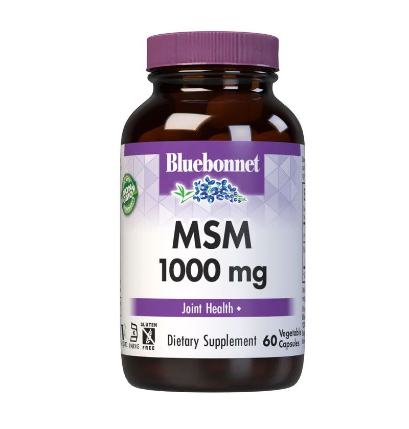 Bluebonnet, Kosher MSM (Methylsulfonylmethane) 1000mg, For Joint Health, Size: 60 Vegetarian Capsule